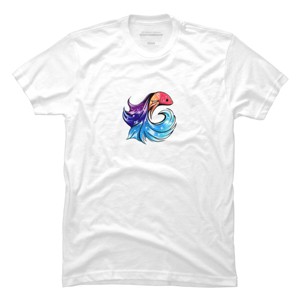 Men's Design By Humans Colorful Betafish Sparkles By GalacticBetta T-Shirt - 1 of 2