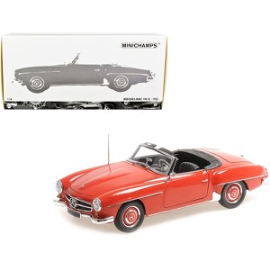 1955 Mercedes-Benz 190 SL Convertible Red (Top Down) 1/18 Diecast Model Car by Minichamps - 1 of 3