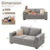 JUJABU 70 Inch Loveseat Sofa with Charging Port, Side Pocket and Removable Medium Firm Cushion, Breathable Chenille Fabric - 3 of 4