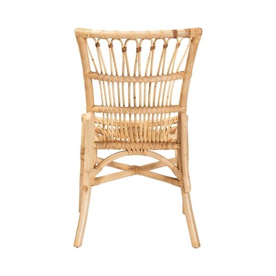 Natural Brown Rattan Cane Low Back Side Chair
