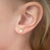 Girls' Mother of Pearl Kitty Screw Back 14k Gold Earrings - In Season Jewelry - 3 of 4