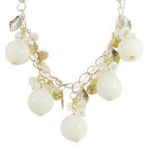 Wrapables Gold Tone Leaf and Crystal Bubble Statement Necklace - 1 of 1