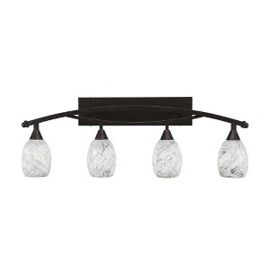 Toltec Lighting Bow 4 - Light Vanity in  Bronze with 5" Natural Fusion Shade - 1 of 1