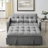 SeaCamel 55.5" Pull-Out Sleep Sofa Bed: 2-Seater Loveseat with Side Pockets, Adjustable Backrest,Lumbar Pillows - 3 of 4