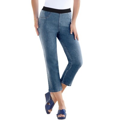 Roaman's Women's Plus Size Invisible Stretch All Day Bootcut Capri