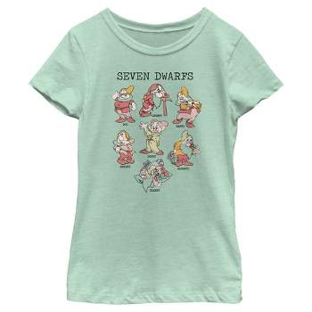 Girl's Snow White and the Seven Dwarves Name Grid T-Shirt