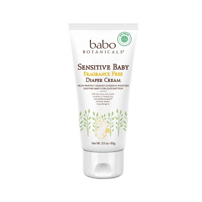 Babo Botanicals Sensitive Fragrance Free Zinc Baby Diaper Cream - 3oz