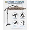 10FT Hanging Cantilever Umbrella, Outdoor Sun Shade with Easy Tilt Adjustment, 8 Ribs, UV Protection for Backyard, Garden and Pool - 2 of 4