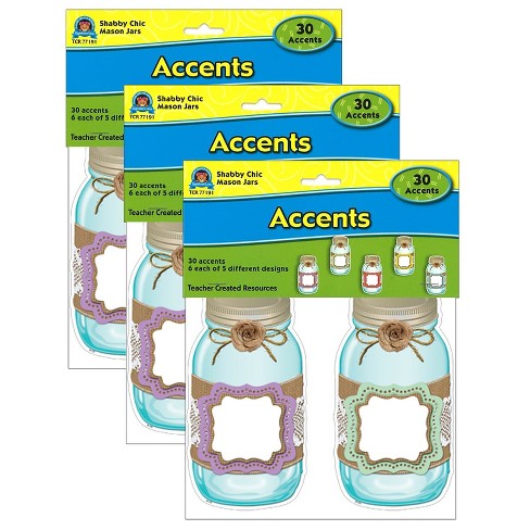 Teacher Created Resources Shabby Chic Mason Jars Accents 30 Per Pack 3 Packs (TCR77191-3) - image 1 of 2