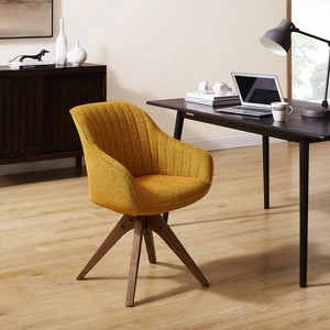 HOMLUX Natural Decor Accent Chair Pyramid Swivel Dining Chair with Beech Wood Legs For Bedroom,Home Office,Kitchen - 1 of 4
