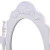 Tangkula White Vanity Mirror Wood Makeup Dressing Table Stool Set(Mirror, 3 Drawers, Stool) - 4 of 4