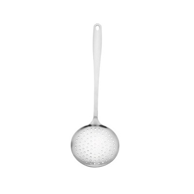 Professional 14-Inch Stainless Steel Silver Skimmer with Loop Handle