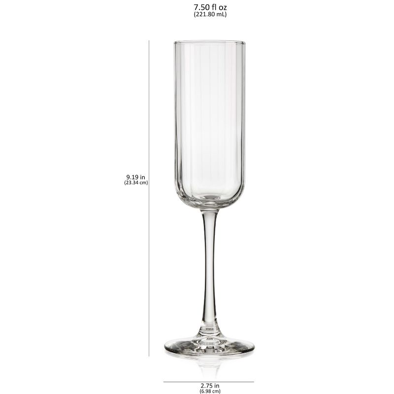 Libbey Paneled Champagne Flute Glasses, 7.5-ounce, Set of 4, 4 of 7