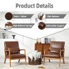 CAVINAS Wooden Accent Chair with Soft Upholstery and Padded Cushion, Mid-Century Modern Armchair with One Pillow - 4 of 4
