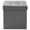 LUSIMO 15" Folding Velvet Storage Ottoman Bench Toy Chest Footstool Hold up to 390 lb For Bedroom Living Room - 3 of 4