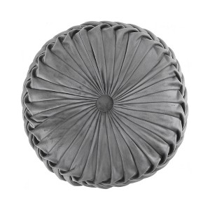 Maeve Neutral Round Velvet Pillow -Levtex Home - 1 of 3
