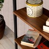 INFURNIC Decorative Bookshelf 5 Tier Ladder Shelf Office Furniture Bookcase Modern Metal Frame Storage, Brown, 13"*23"*52" - 3 of 4