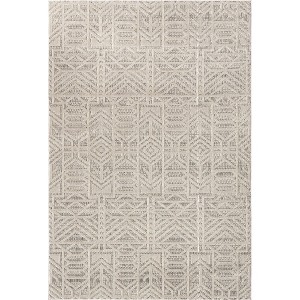 Nuloom Elaina Abstract Indoor/Outdoor Patio Area Rug 4' x 6' in Light Gray - 1 of 4