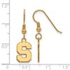Black Bow Jewelry 14k Yellow Gold Plated Sterling Silver Michigan State Spartans NCAA Dangle Earrings - 2 of 3