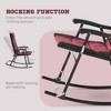3 Piece Outdoor Patio Furniture Set with Glass Coffee Table & 2 Folding Padded Rocking Chairs, Bistro Style for Porch, Camping, Balcony - 4 of 4