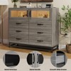 6-Drawer Dresser with Cabinet and TV Stand, Modern Wood Storage Organizer for Bedroom, Living Room, Entryway, or Hallway, Fits up to 48" TVs - 4 of 4