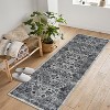 Acekool Washable Vintage Floral Area Rug, Non Slip Thin Low Pile Carpet for Living Room Bedroom Kitchen, Kid & Pet Friendly - 2 of 4