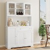 Acekool 71" Tall Kitchen Pantry Cabinet with Drawers & Open Hutch, White Farmhouse Coffee Bar Hutch for Kitchen, Dining & Living Room - 4 of 4