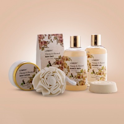 Honey & Almond Scented Luxury Spa Gift Basket with Shea Butter