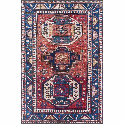 Hauteloom Kodiak Red&Blue Oriental Area Rug