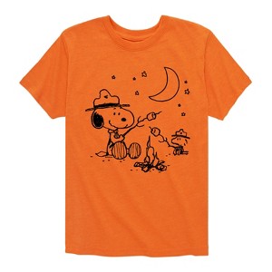 Boys' - Peanuts - Snoopy Camping Short Sleeve Graphic T-Shirt - 1 of 4