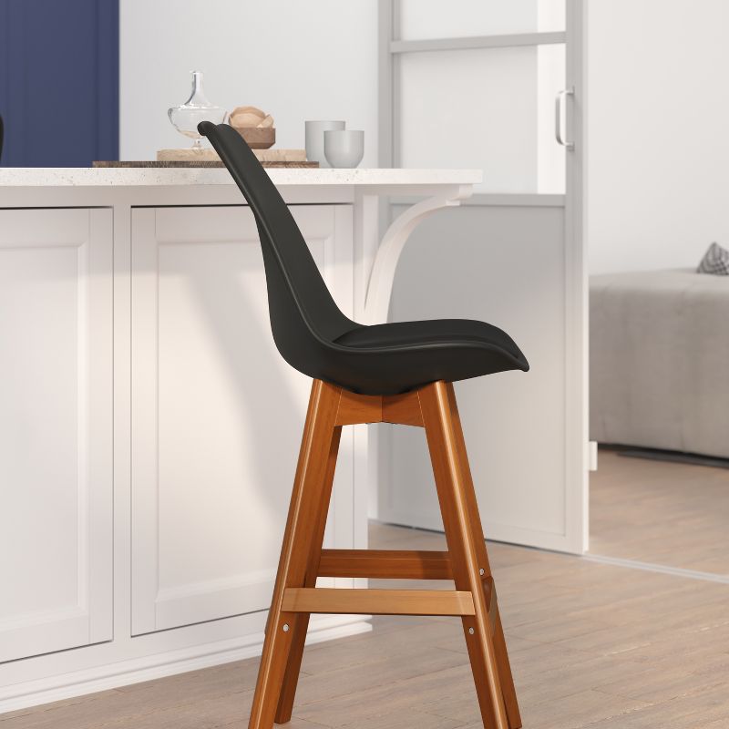 Flash Furniture Dana Set of 2 Commercial Grade Modern Counter Stools with Cushioned Seat and Wooden Frame, 6 of 13