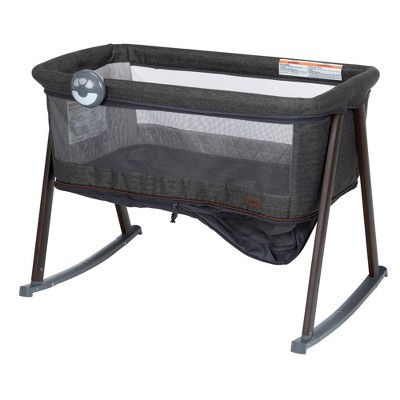 Smoked Pecan Convertible Bassinet and Play Yard with Mesh Sides