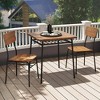 Resenkos Kitchen Table and Chairs Sets,Dining Table Set,3 Piece Dining Table Set for 2 Wood Square Table with Metal Frame-Brown - 2 of 4