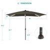 Sonkuki 6×9FT LED Rectangular Patio Umbrella w/Solar Lights, Push Button Tilt and Crank Handle - 3 of 4