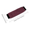 Allegra K Women's Stripe Print Knitted Fingerless Elbow Length Gloves Warmers One Size 1 Pair - 3 of 4