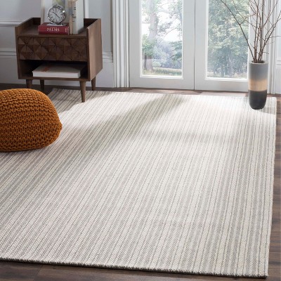 Gray Hand-Knotted Floral Wool and Viscose 8' x 10' Area Rug
