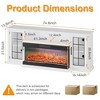 GustoWave 75 Inch 3 Sided Glass Fireplace,TV Stand for TVs Up to 85 inch, Rustic Media Console,Glass Door Storage,White - 3 of 4