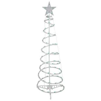 Northlight 4' Pre-Lit Spiral Outdoor Christmas Tree with Star Topper, Green Lights