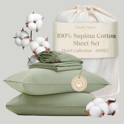 Double Stitch 100% American Supima Cotton Sheet Set