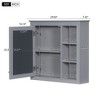 NicBex 30" x 28" Bathroom Storage Wall Cabinet with Mirror & Adjustable Shelves, Medicine Cabinet, Mirror Cabinet with 3 Open Shelves, Gray - 2 of 4