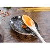 Nat & Jules Marbled Black 6 x 4 Glossy Ceramic Oval Countertop Spoon Rest - 4 of 4