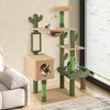 Tangkula 59" Cactus Cat Tree for Indoor Cats w/ Sisal Scratching Posts & Board Condo - 3 of 4