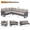 Buenhomino 6-Seater Outdoor Sectional Sofa L Shaped Couch Patio Conversation Furniture Set, Wicker Patio Sectional Sofa with Removable Cushion - 3 of 4