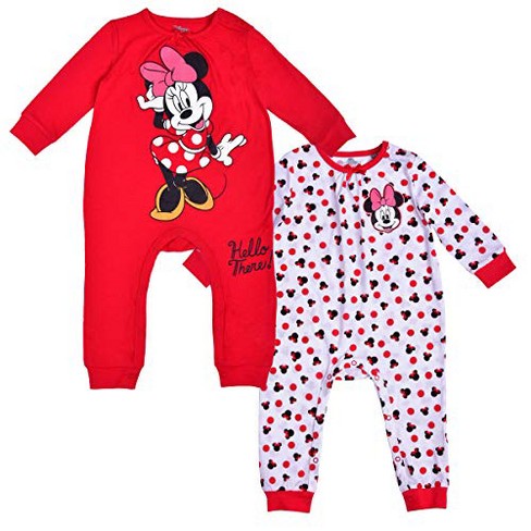 Disney Baby Girl's 2-pack Minnie Mouse Footless Coverall Jumpsuit