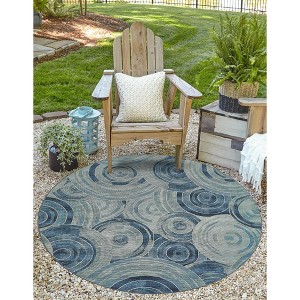 Unique Loom    Outdoor Modern Rippling Area Rug - 1 of 4