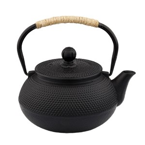 Itopfox Small Cast Iron Teapot with Stainless Steel Infuser for Loose Leaf Tea & Coffee, Stovetop Safe, Enamel Interior, Japanese Style, Black - 1 of 4