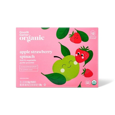 Apple Strawberry Spinach Fruit Puree Pouches - 38.04oz/12ct - Good &#38; Gather&#8482;