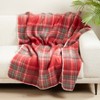 Saro Lifestyle Faux Mohair Plaid Throw, 50"x60", Red - 3 of 3