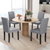 Tangkula Dining Chair Set of 4 Fabric Upholstered Rubber Wood Legs Side Armless - 3 of 4