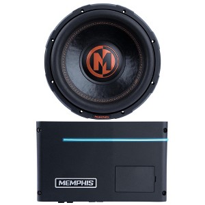Memphis PRXA600.1 Power Reference Series Mono Subwoofer Amplifier and 1 Memphis Audio MJP1222 12" Dual 2 Ohm MOJO Pro Subwoofer - 1 of 4